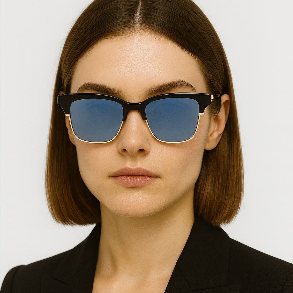 THOM BROWNE BLACK/GOLD/BLUE UNISEX SUNGLASSES TB-709-C-T